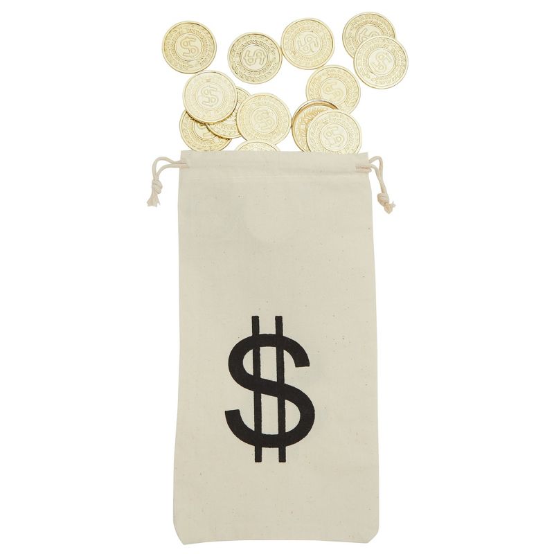 Juvale 12-Piece Money Bag Pouch with Drawstring Closure Canvas Cloth & Dollar Sign Symbol 4.7 x 9 in, 3 of 8