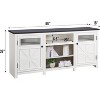 SinCiDo Farmhouse TV Stand, 66 Inch Rustic Media Console for 75 Inch TV, Barn Door Storage Cabinet & Entertainment Center for Living Room - 2 of 4