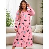 Women's Plus Size Crew Neck Long Sleeve Casual Maxi Nightgown - Agnes Orinda - 3 of 4