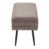GlasFlength Ottomans and Benches Neapolitan Contemporary Storage Bench in Black Metal and Brown Fabric Simple for Living Room, Brown, 32"*16"*8" - 4 of 4
