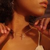 Cross Necklace 14K Plated Dainty Chain, Minimalist Faith Pendant Religious Prayer Jewelry Gift - 2 of 4