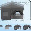 10x10 Pop Up Canopy Tent with 4Pcs Sidewalls, Portable Instant Canopy with 4 Stakes, 4 Ropes, 4 Sandbags for Patio, Outdoor, Camping - 4 of 4