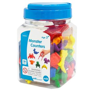 Edx Education Monster Counters, Mini Jar, 36 Pieces