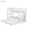 NicBex Twin over Twin Bunk Bed Convertible Pine Triple Bed Frame with Trundle, Storage Stairs and Full Length Guardrail, No Box Spring Required - 4 of 4