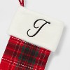 20" Plaid Monogram Christmas Holiday Stocking with Faux Fur Cuff Red/Green/White - Wondershop™ - 3 of 3