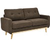 NicBex Modern Tufted Upholstered Loveseat Sofa Couch with Wooden Legs,2-Seat Lounge Sofa for Living Room,Apartment - 3 of 4