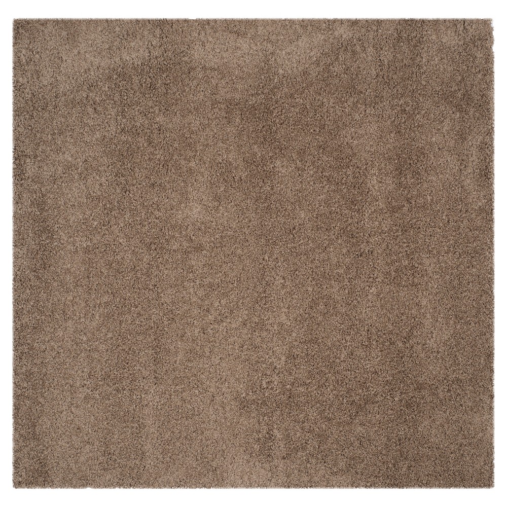 6'7inx6'7in Rayan Solid Loomed Square Area Rug Taupe - Safavieh