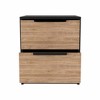 Gulches 2-Drawer Nightstand - Black Wengue/Pine Finish with Metal Handles, 18"H Particle Board Bedside Table (Multicolored) - 3 of 4