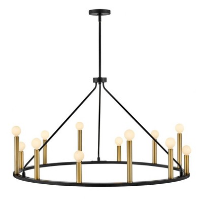 Lazlo Black and Brass 12-Light Candle Chandelier