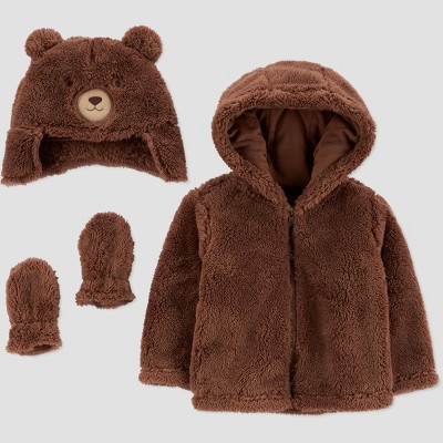 Image of Carter's Just One You® Baby Boys' Bear Jacket Set - Brown 0-3M