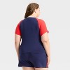 Women's Peanuts Short Sleeve Graphic Baby T-Shirt - Navy - 2 of 3