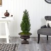 Nearly Natural 3.5-ft Mini Cedar Artificial Pine Tree in Iron Colored Urn UV Resistant (Indoor/Outdoor) - image 4 of 4