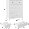 Dresser for Bedroom, Tall 5 Drawer Dresser with Deep Drawers, Modern Wooden Double Chests of Drawers for Bedroom, Entryway, Hallway - 2 of 4