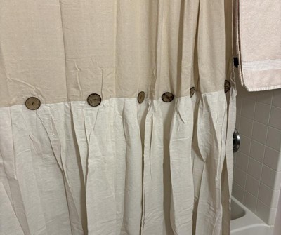 Linen Button Shower Curtain - Lush Décor : Target