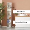 Evideco French Home Goods White Rotating Bathroom Storage Cabinet Swivel Tower Cabinet Organizer with Mirror - 3 of 4