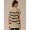 INSPIRE CHIC Women's Sleeveless Mock Neck Striped Cap Sleeve Knit Pullover Tank Tops - 4 of 4