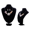 Anna-Kaci Women's Floral Statement Necklace and Earring Set with Purple Crystal Accents, Silver Tone, Adjustable Chain, Elegant Design - Abstract - 2 of 4