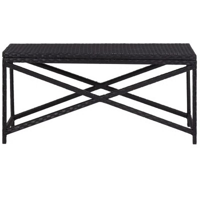 Patio Bench 47.2" Poly Rattan Black