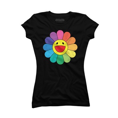 Adult Design By Humans Daisy Flower Rainbow Pride By PINHEAD66 T-Shirt