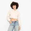 Women's Cropped Zip-Up Ribbed Hoodie Sweatshirt - Wild Fable™ - 2 of 3
