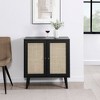 Modern Boho Wood and Rattan 2 Door Accent Cabinet - Saracina Home - image 4 of 4