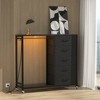 Aheaplus 45'' W Dresser with 5 Drawers and Charge Station,Rolling Closet Organizer with Hanging Rods - 3 of 4