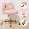 ROOMTEC Vanity Chair with Wheels, Swivel Makeup Chair,Bedroom Height Adjustable Chair with Upholstered and Cute Bow Backrestst - 4 of 4