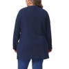 Women's Plus Size V-Neck Long Sleeve Pocket Ribbed Knit Loose Button Up Casual Cardigan - Agnes Orinda - 4 of 4