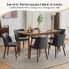 Dining Chair Set of 2, Linen Upholstered Dining Chair with Wood Legs, Wing Backrest, Wooden Kitchen Chair, Kitchen Chairs with Thick Cushions - 4 of 4