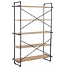 vidaXL Bookshelf Wall Bookcase Storage Standing Shelf Solid Firwood and Steel - 2 of 4