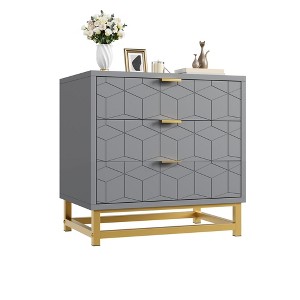 2/3/4/5/6/7 Drawer Dresser with Metal Legs, Wood Dressers Chest Organizer with Wide Storage, Modern Chest of Drawers for Bedroom, Living Room,Hallway - 1 of 1