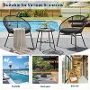 3 Pieces Outdoor Acapulco Chair Patio Bistro Set with Glass Top Table, Modern Patio Conversation Chairs Set of 2 for Balcony, Garden, Backyard - 3 of 4