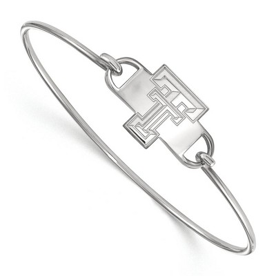 Black Bow Jewelry Sterling Silver Texas Tech Red Raiders NCAA Bangle Bracelet 7 Inch