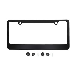 Unique Bargains Stainless Steel License Plate Holder Durable Black - 1 of 4
