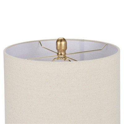 22" Terracotta Ceramic Table Lamp with White Shade