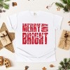 Merry and Bright Block Distressed - Women's Garment Dyed Graphic T-Shirt - 2 of 4