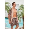 Men's Lightweight Beach Sets Robe with Shorts 2 Piece Floral Hawaiian Short Sleeve Cardigan and Beach Shorts Sets - 2 of 4