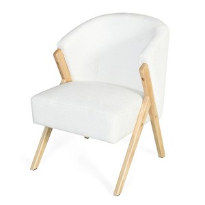 Dexmalle Minimalist Accent Chair with Upholstery,Living Room/Bedroom,White - 1 of 4