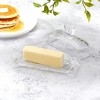JoyJolt Clear Glass Butter Dish with Lid - Fancy Butter Stick Holder Wide Butter Dish for 4oz Sticks - 2 of 4