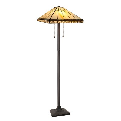 Chloe Lighting CH3T318IM18-FL2 Mission Copper-Foiled Blackish Bronze Floor Lamp