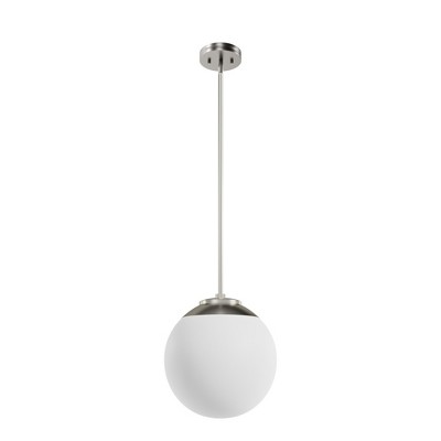 12" Hepburn Cased White Glass Pendant Ceiling Light Fixture - Hunter Fan