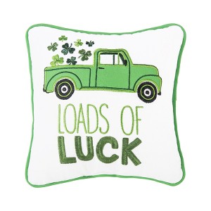 C&F Home 10" x 10" St. Patrick's Day "Loads Of Luck" Embroidered  Small/Petite Accent Throw Pillow - 1 of 4