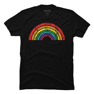 Adult Design By Humans Retro Rainbow Pride Parade By MusicoIlustre T-Shirt