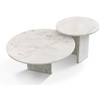 NicBex Natural Marble Small Coffee Table, Genuine Marble Round End Table, Stone Side Table for Living Room,17.7" Nightstand with Semi-Polished Surface - 4 of 4