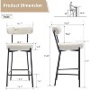 Boucle Dining Chairs, Mid-Century Upholstered Dining Room Chairs, Round Boucle Dining Chairs with Backrest & Adjustable Legs - 2 of 4