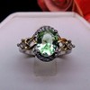 Ivette Birthstone Statement Ring Green Two Tone Plate Women Ginger Lyne Collection - 3 of 4