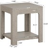 Tribesigns 2-Tier Square End Table, Farmhouse Wooden Side Table with Storage Shelf - 3 of 4