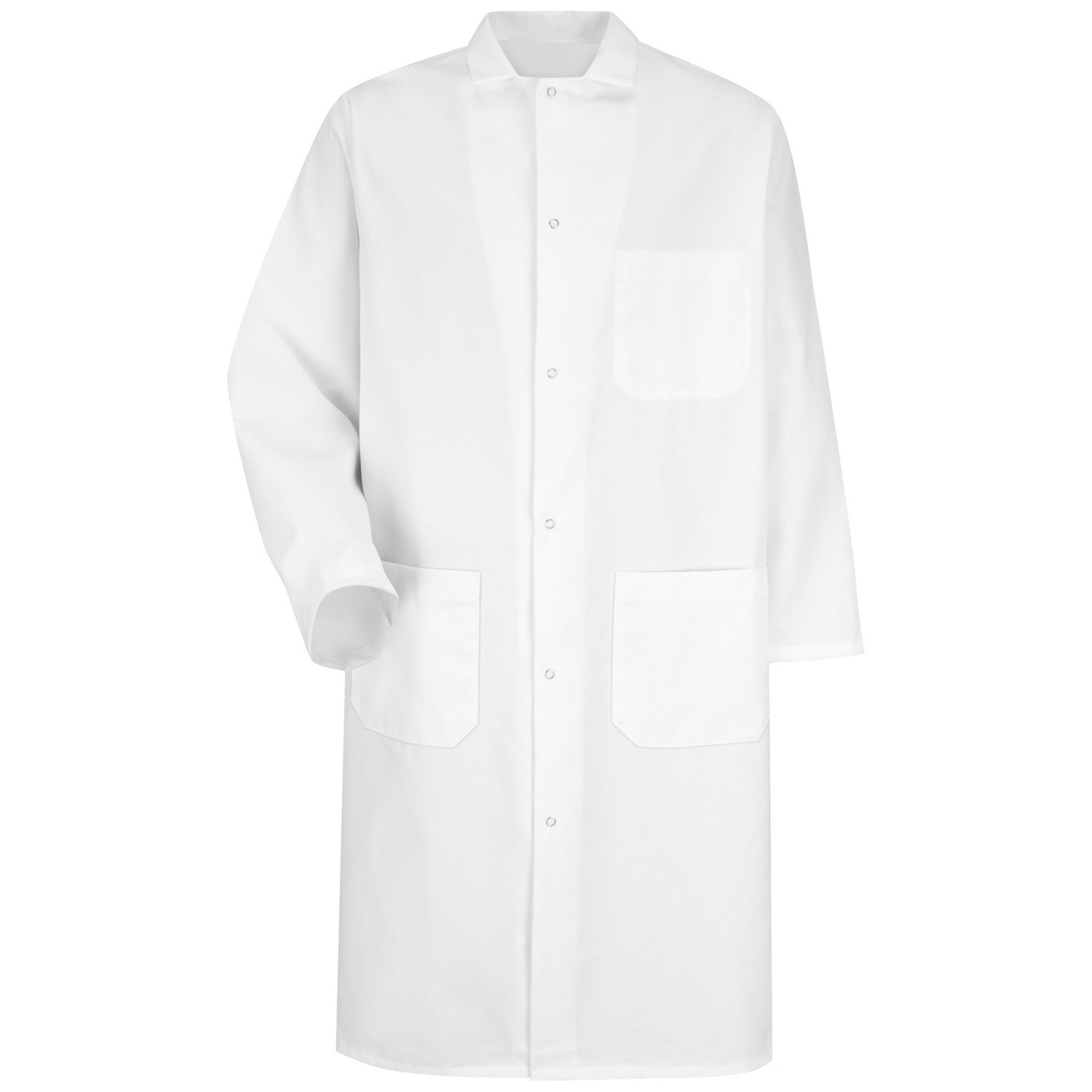 Red Kap Gripper-Front Butcher Frock With Interior Pocket, White - 2X Large, цвет: Красный — фото 1