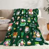 Lomsoe Green Christmas Pattern Print Flannel Blanket - All Seasons Soft and Warm Throw Blanket for Bed, Napping, Camping, Travel, Office - 3 of 4