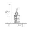 Black Bow Jewelry The Chloe Mini Diamond Accent Initial E Pendant in 14k White Gold - 3 of 4